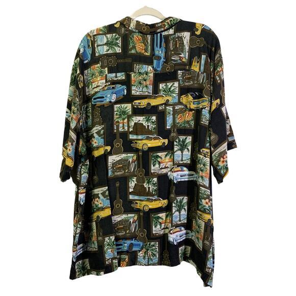 ISLANDER Men's Mustang & Guitar Short Sleeve Button Down‎ Hawaiian Shirt Size 3X - Picture 7 of 10